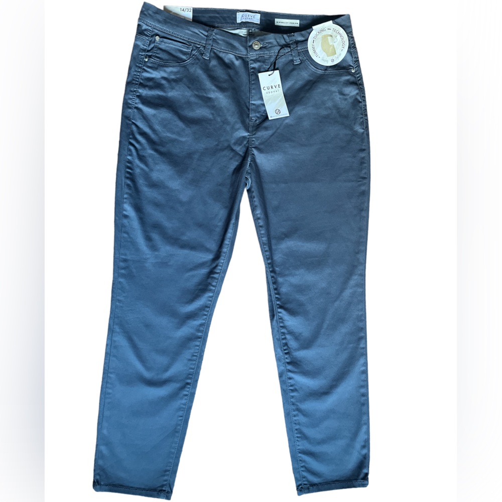 NEW Curve Appeal Minimalist Jeggings in slate blue. Great color! Size 14/32